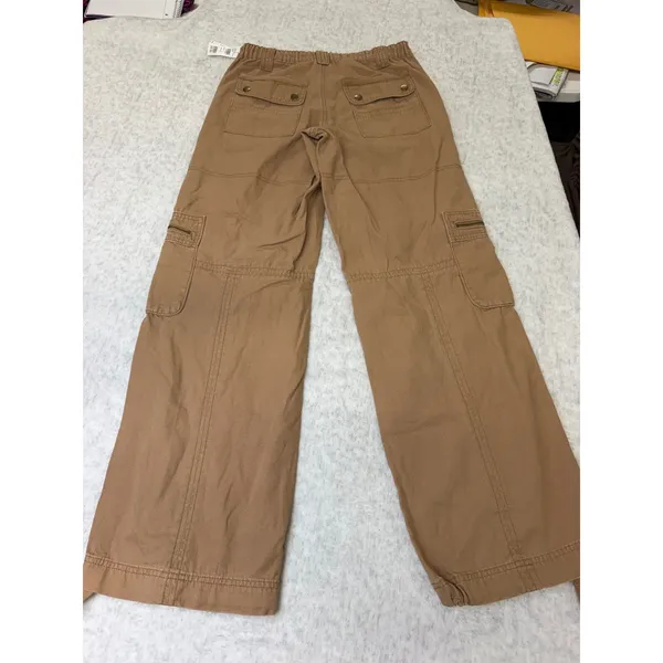 RSQ Women Brown Low Rise Overdye Cargo Z Wide Leg Pants XS NWT - Image 5
