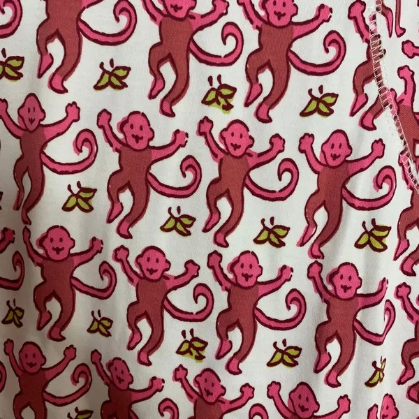 Roller Rabbit Monkey Pajama Top Pink Womens Medium New - Image 6