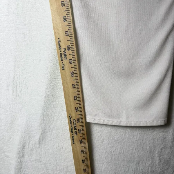 7 For All Mankind White Straight Leg Jeans Women’s Size 32 Stretch Denim - Image 12
