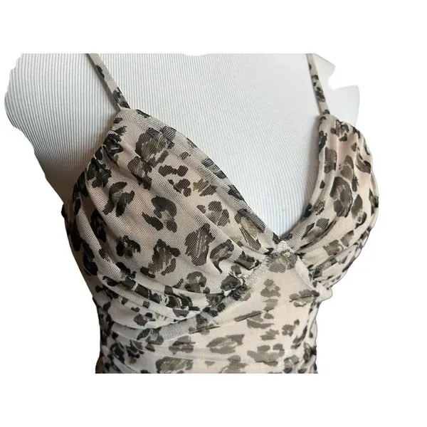 Womens Francesca’s Collections Meraki Zoey Animal Print Mesh Bodysuit - Sz S - Image 5