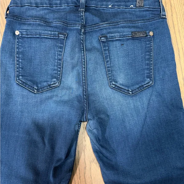 7 For All Mankind Dark Blue Skinny Jeans - Image 5
