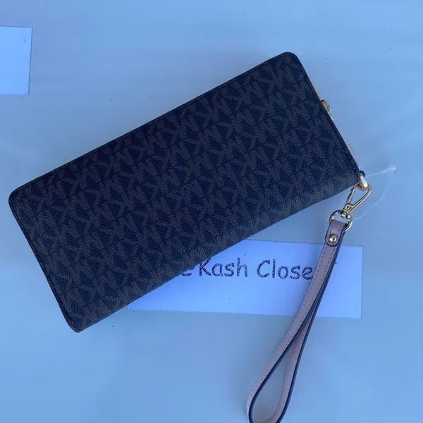 Michael Kors Powder BlushBrown Wristlet Travel Continental Large Wallet - Image 6