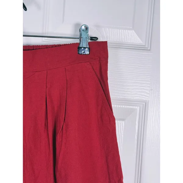 Halara A Line Midi Skirt Size Large Red High Waisted Preppy Academia Ivy League - Image 9