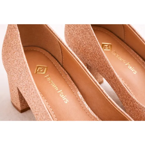 Dream Paris Rose Gold‎ Glitter Block Heels – Size 8 - Image 9