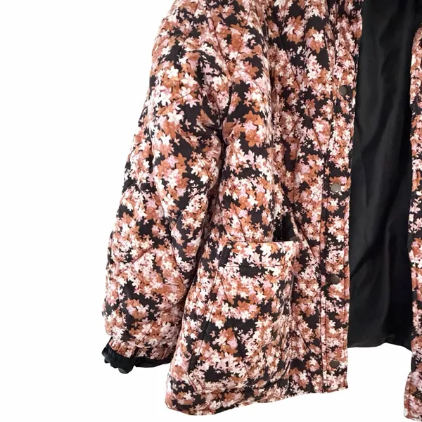SANCTUARY Floral Quilted Puffer Jacket Sz XL - Image 4