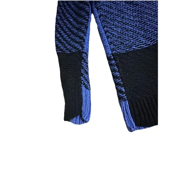 RAG & BONE Blue Black Chunky Knit Sweater XS Crewneck Pullover Wool Blend Cozy - Image 5