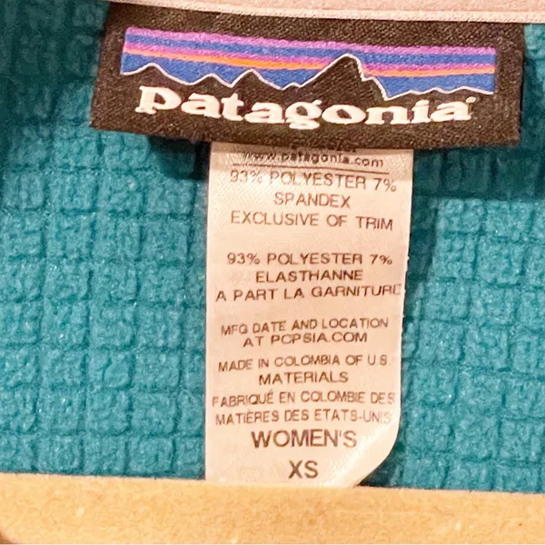 Patagonia Size XS Teal Full Zip Lightweight‎ Hooded Jacket Athletic - Image 3
