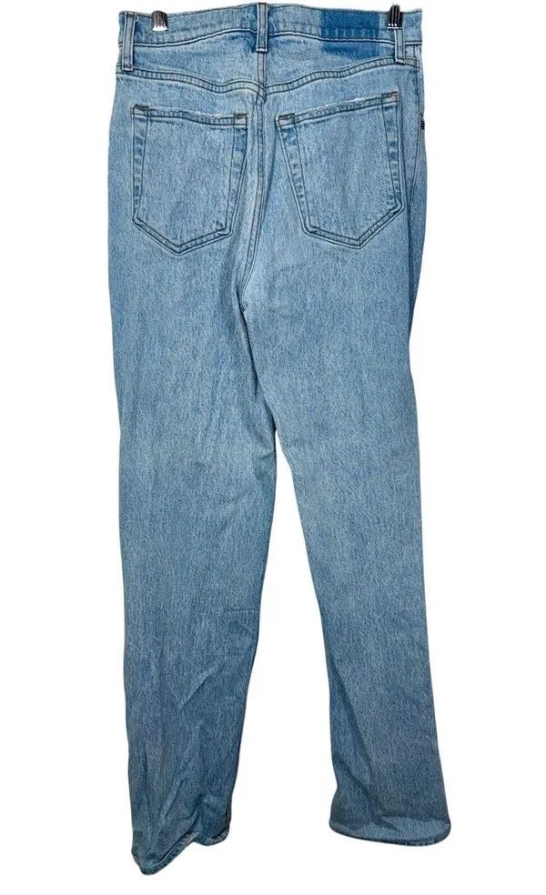 Abercrombie & Fitch 90s Straight Ultra High Rise Denim Distressed Jeans Sz 26 2 - Image 2