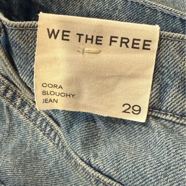 FREE PEOPLE WE THE FREE Cora Slouchy Jean Mid Rise Button Fly Meadow NEW - Image 9