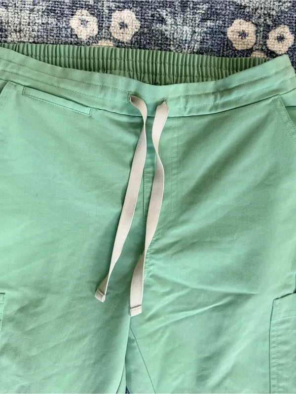 Figs Yola Jade Green Drawstring Cargo Joggers - Image 2