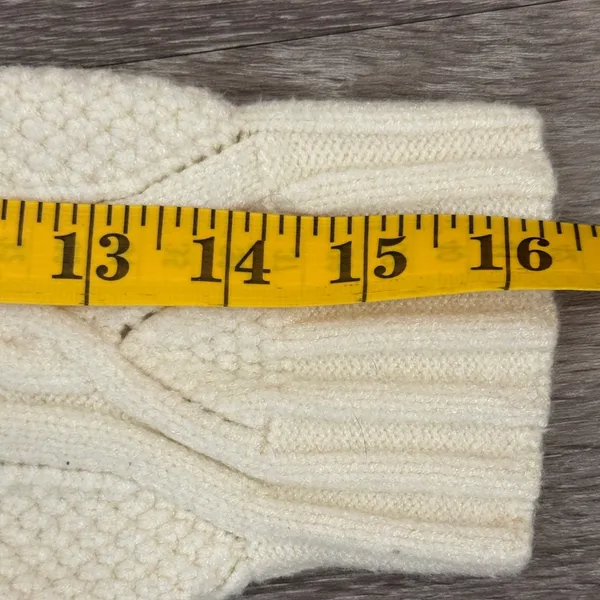 Line & Dot Cream Billy Cable Knit‎ Midi Sweater Dress Medium Preppy Fisherman - Image 9