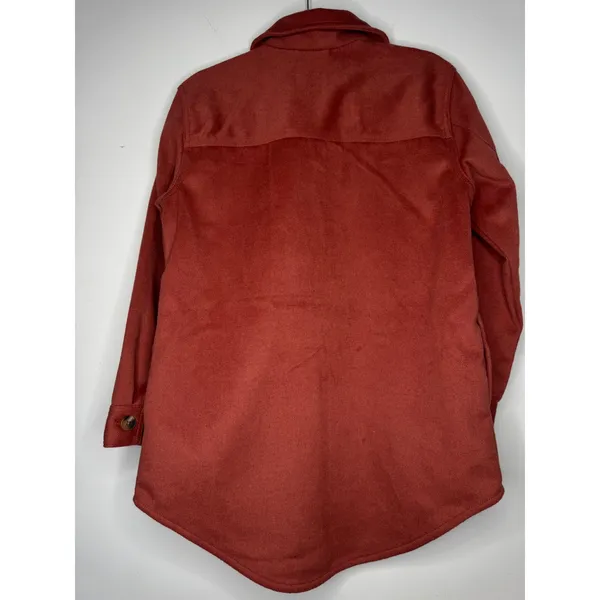 Old Navy Womens Rust Orange Wool Blend Shacket Button Front Shirt Jacket Small - Image 2
