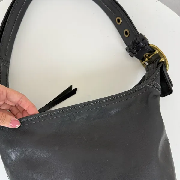 Coach Vintage Bleecker Tattersall Duffle Bucket Bag 11422 Black - Image 8