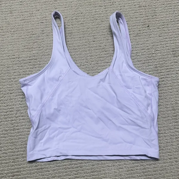 Light Purple Cropped Tank Top Size 4 - Image 2