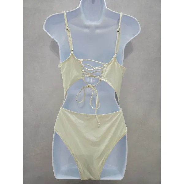 White One Piece 90s Y2K Swimsuit Beach Vacation Resort Sexy Large - Image 2