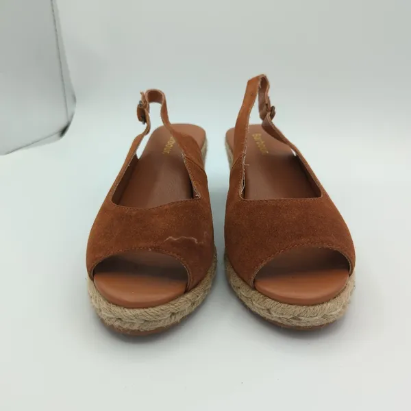 Barbour Nadia Women's Brown Suede Espadrille Wedge‎ Slingback Sandals US 8 UK 6 - Image 3