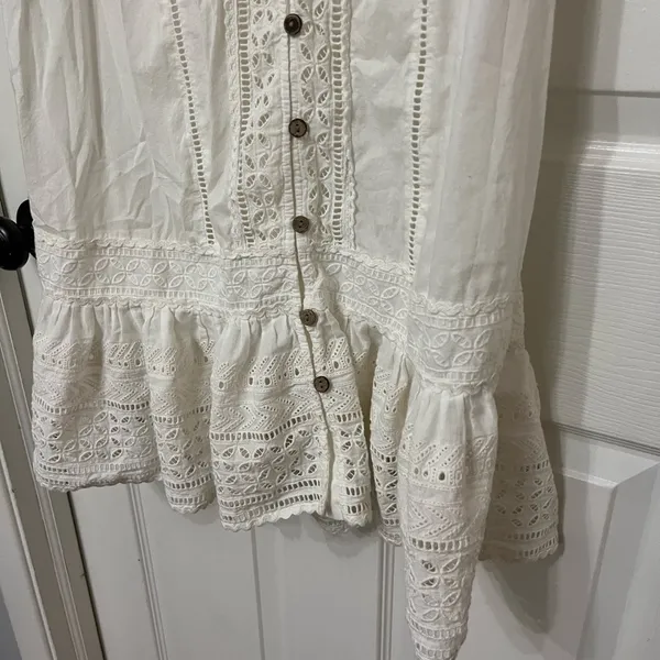 Veronica Beard Lorraine Eyelet Cotton Mini‎ Dress M - Image 5