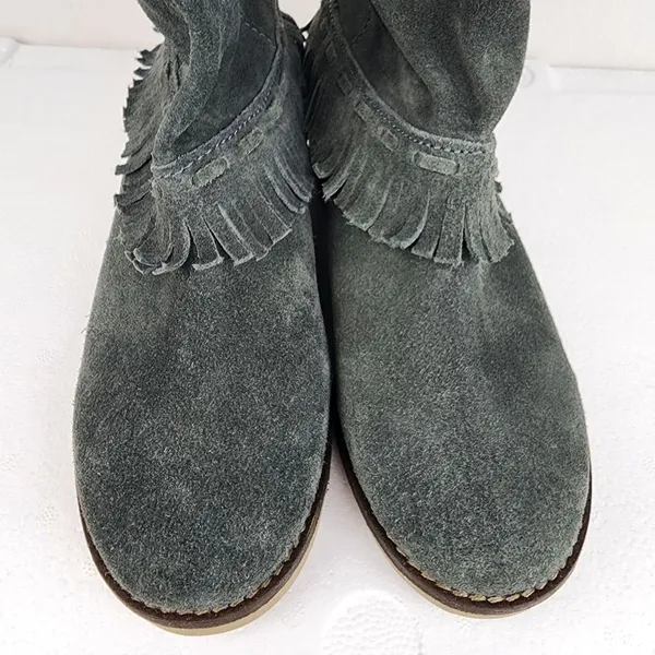 Coolway Grey Suede Ankle Boots Fringe Bobo Accent Size 8 - Image 6