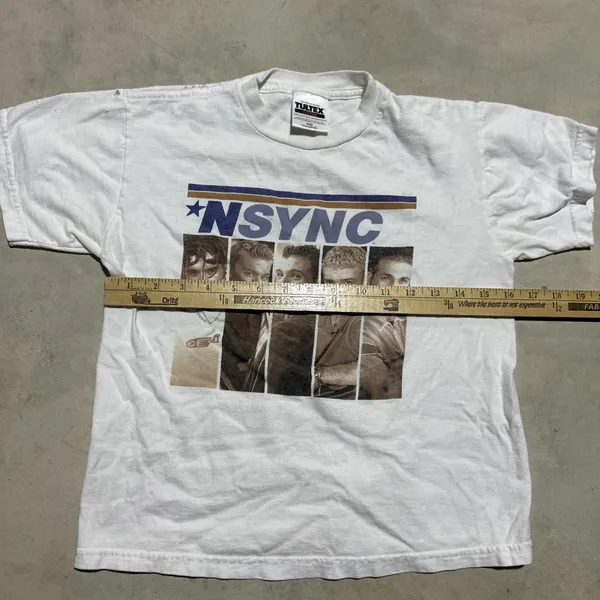 Vintage N SYNC Tee Shirt Size S Youth Women's White 100% Cotton T-Shirt Tultex - Image 4