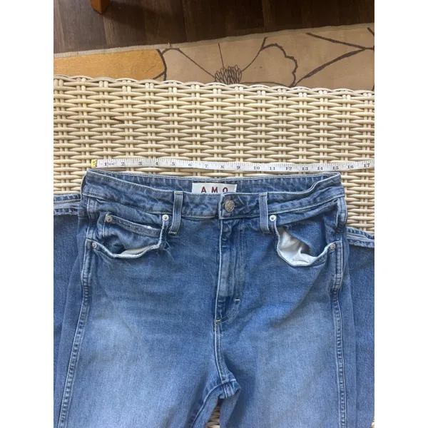AMO High Rise Kick Crop Jeans size 31 boho minimalist staple flattering luxury - Image 7