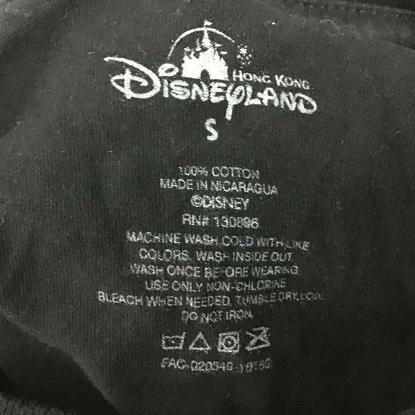 Disney Mickey Mouse T-Shirt Unisex Small Black Rhinestone Hong‎ Kong Disneyland - Image 4