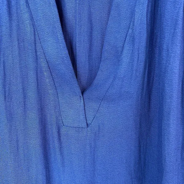 Free People Small Tank Top Pleated Back Boho V-Neck Oversized Royal Blue - Image 6