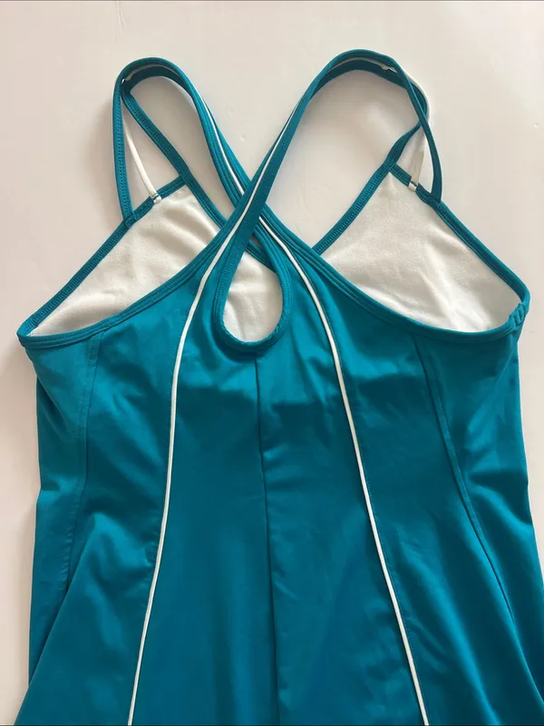 K-Swiss Teal Athletic Tennis Mini Dress with White Trim - Image 6