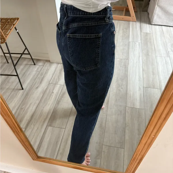 GAP Curvy 90s Straight High Rise Jeans Dark Wash Size 32 14R - Image 5