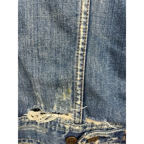 Abercrombie & Fitch Denim Highly Distressed Grunge Y2K Look Jacket Sz S - Image 4