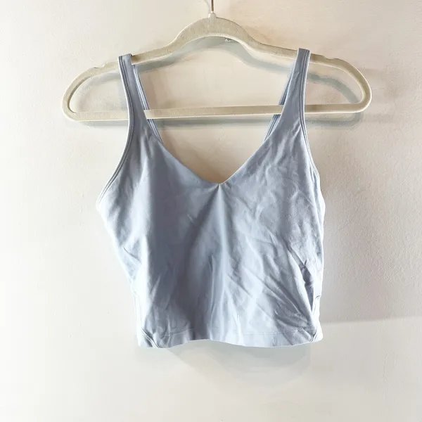 Lululemon Align Cropped Built In Bra Tank Top Blue Linen 8 - Image 3