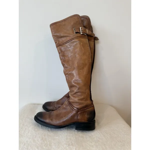 Vince Camuto Bollo Knee-High Brown Leather Studded Riding Boots Wm Sz 9 - Image 6