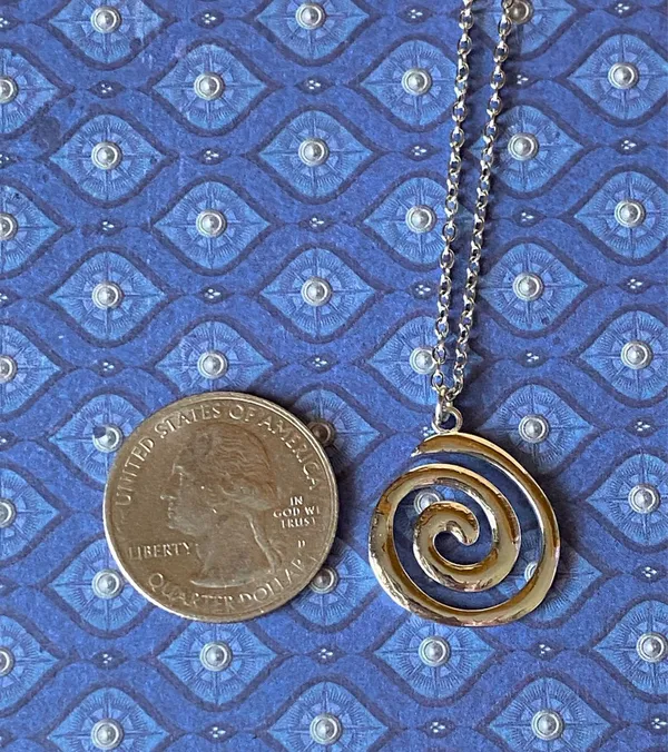 Handmade fully stainless steel spiral swirl uzumaki funky boho grunge style necklace🌀 - Image 9