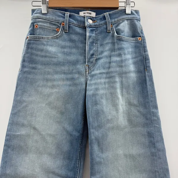 Re/Done NWT Marea Cropped Jeans‎ Women’s Size 26 Wide Leg Mid Rise Light Wash - Image 3