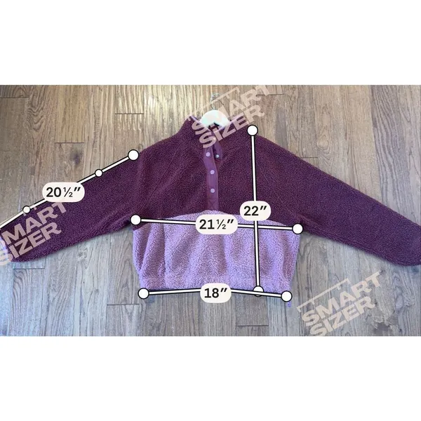 Old Navy burgundy colorblock fleece quarter snap sweater size M - Image 6