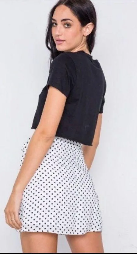 NWT Polka Dot Wrap Mini Skirt - Image 3