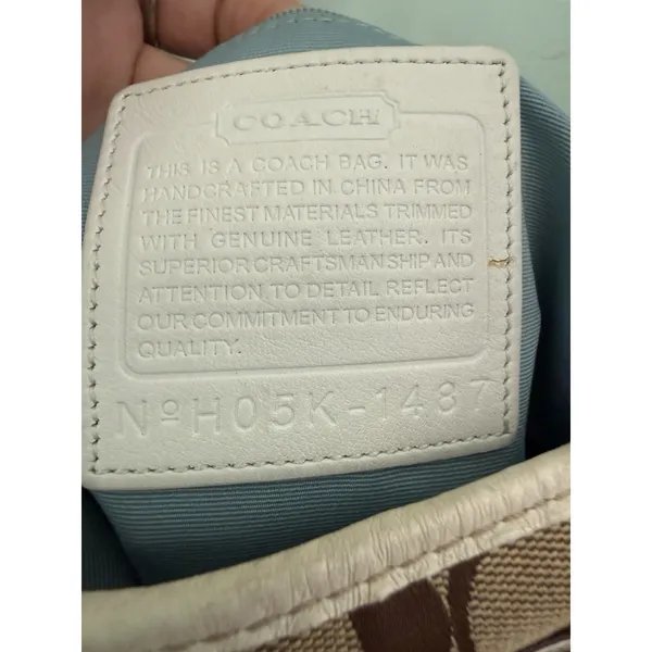 Coach Signature Stripe Buckle Crossbody Shoulder Bag‎ 1487 Khaki White Y2K - Image 9