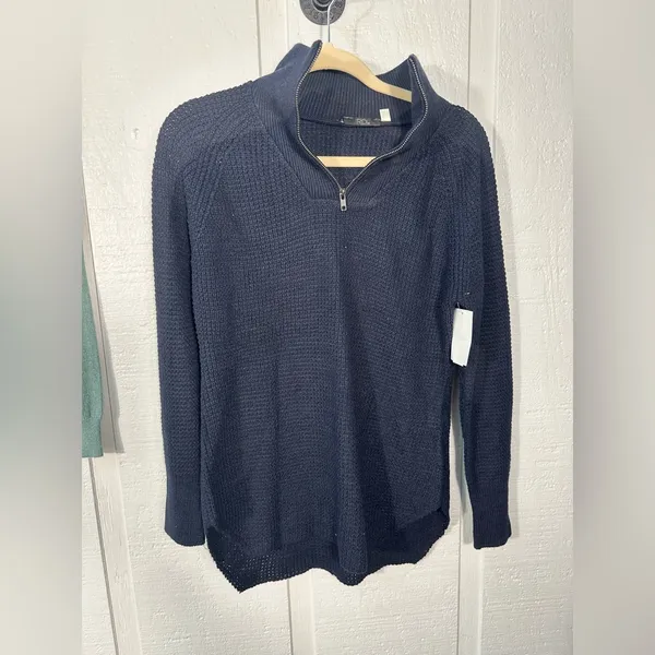 RDI Navy Blue Quarter Zip Sweater Size Small NWT - Image 2