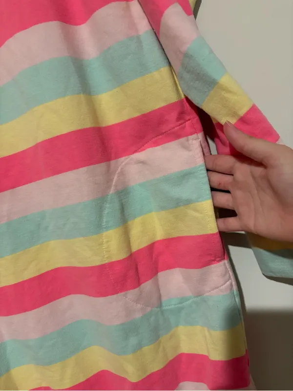 Cabana By Crown & Ivy Multicolor Striped Crew Neck Sweeper Sweatshirt small - Image 5