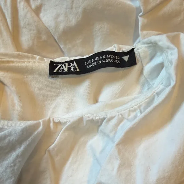 Zara white Puff Sleeve Top - Image 2