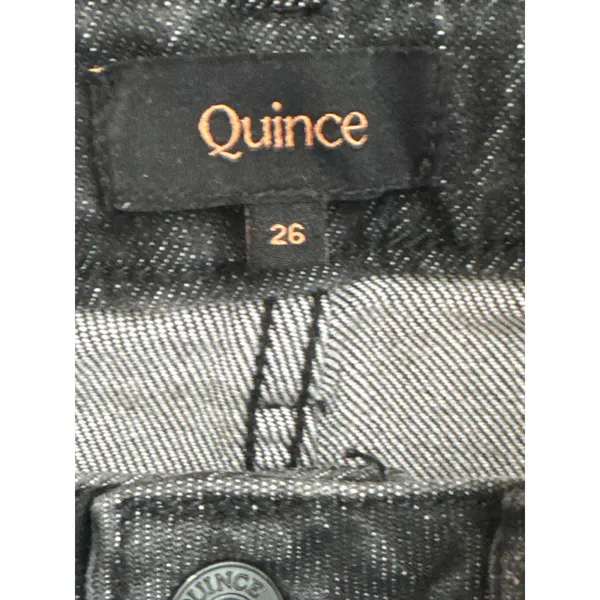 Quince Black Organic Cotton Tencel Straight Leg Jeans Womens Size 26 Faded Denim - Image 8