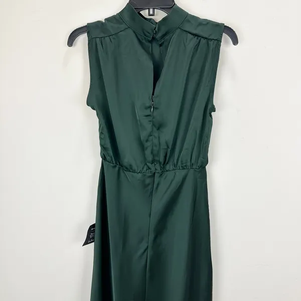 Lulus Classic Elegance Green Satin Sleeveless Mock Neck Maxi Dress Medium NWT - Image 11