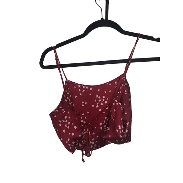 Starred Crop Top Crimson Red - Image 4