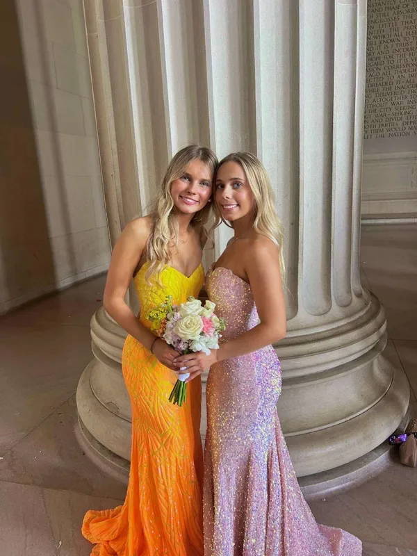 Jovani Prom Dress Ombré Yellow Orange - Image 3
