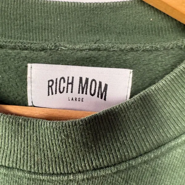Rich Mom Gear Crewneck Sweatshirt in Money Green Size‎ Large - Image 5