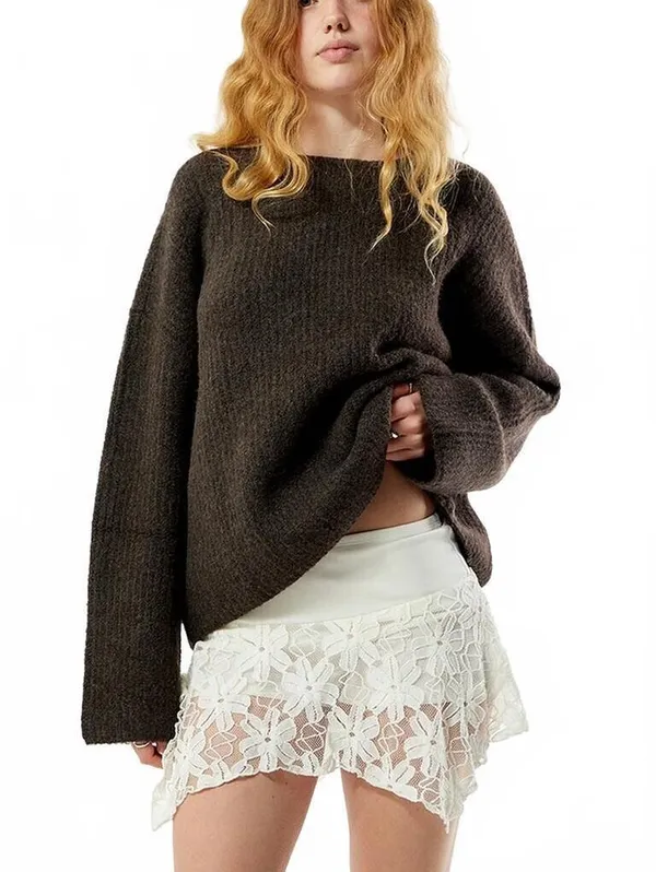 Pacsun Your Favorite Asymmetrical Floral Mini Skort NWT Cream Medium - Image 3