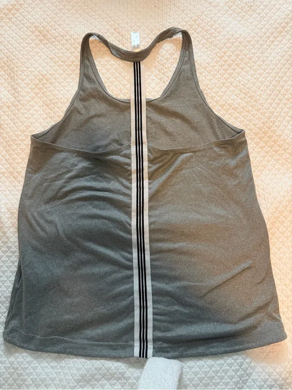 adidas Gray Racerback Performance Tank Top - Image 2