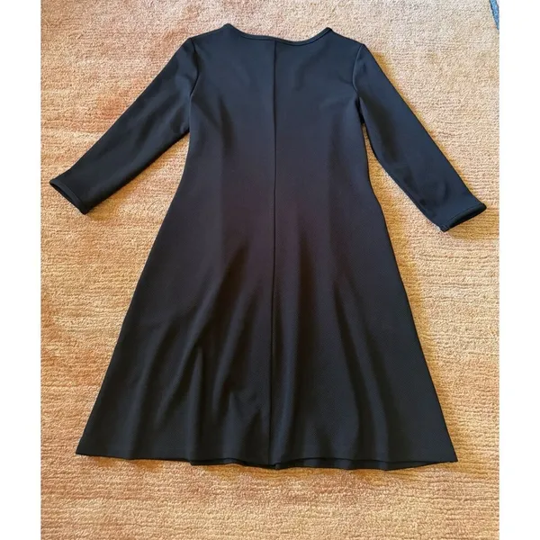 Julian Taylor Black A-Line Dress Women 6 3/4 Sleeve Pockets Work Office Classic - Image 8