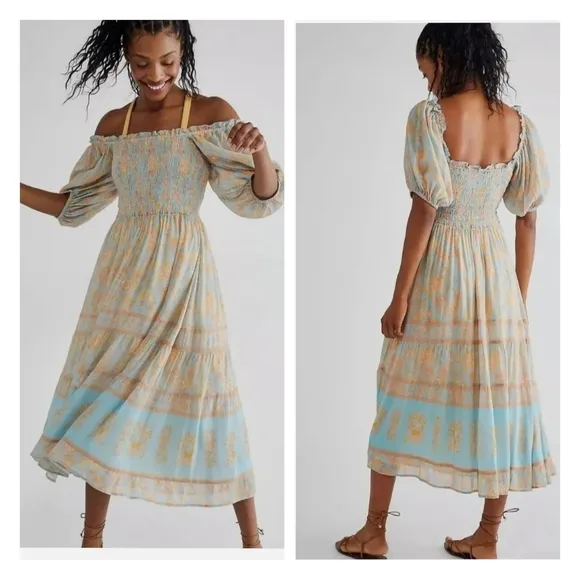 Free People Spell & The Gypsy Juniper Shirred Midi Dress - Image 2