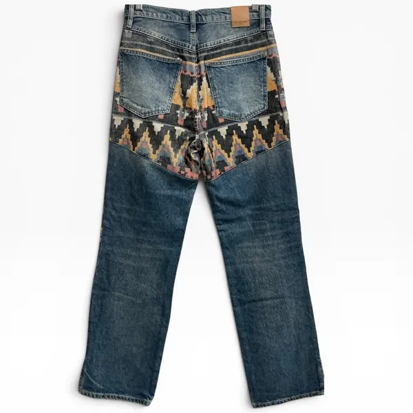 Free People We The Free Rocky Mountain Straight Leg Tapestry Jeans Blue 26 Boho‎ - Image 4