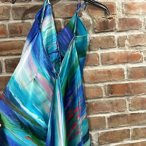 flowy and silky dress Blue Size XS - Image 7